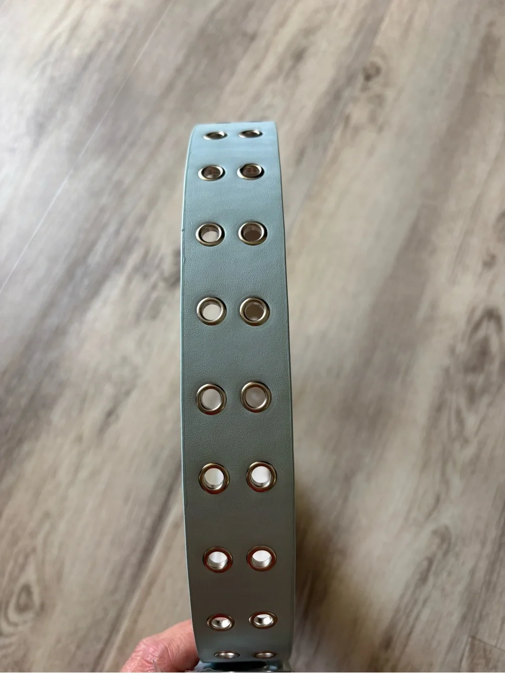 Light Blue Double-Prong Belt with Silver Hardware